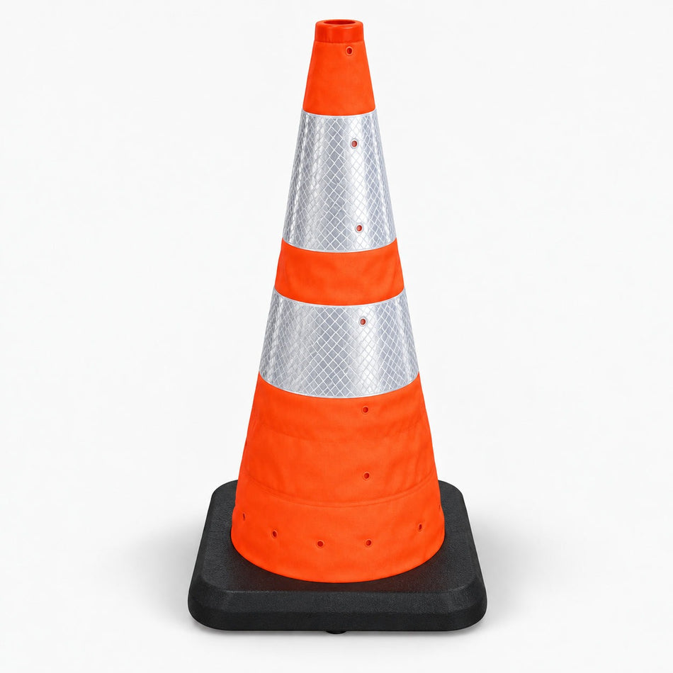 Flexibarrier Cône de chantier pliable 70cm avec Lampe de signalisation intégrée