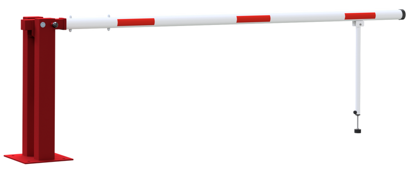 Barrière manuelle avec ressort à pression de gaz et support de poteau articulé