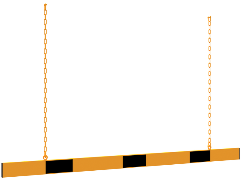 Barrière de Restriction de Hauteur - Panneau en Aluminium Réfléchissant avec Chaînes de Suspension