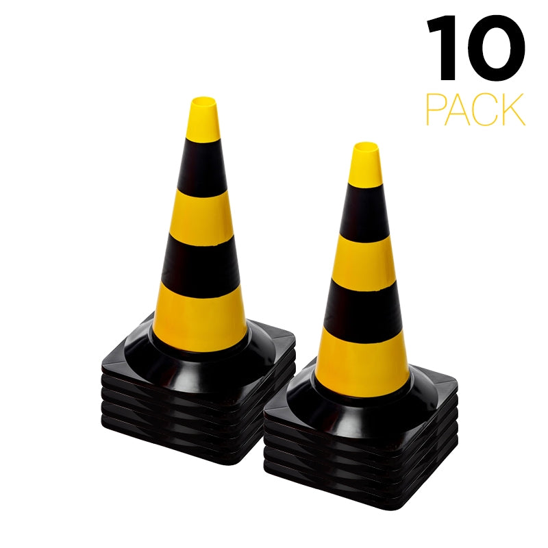 Cône de circulation Flexibarrier 50cm -Kit- 10pcs (Noir/Jaune)