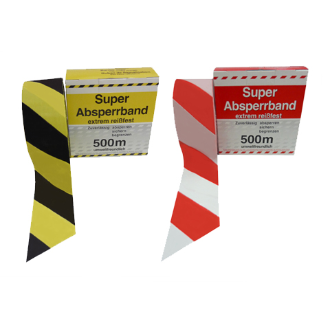 Ruban de signalisation -Premium- - 500m ruban plastique incassable dans un distributeur

