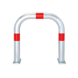 EV Charging Point Protection Guard – Galvanised Steel - Surface Fix, H500 x W500 mm, Red reflective rings