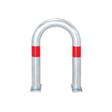 EV Charging Point Protection Guard – Galvanised Steel - Surface Fix, H500 x W360 mm, Red reflective rings