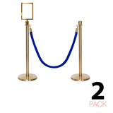 Lot de 2 - Ensemble de poteaux et cordes Flexibarrier - Premium – incl. Porte-affiche A4