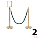 Lot de 2 - Ensemble de poteaux et cordes Flexibarrier - Premium – incl. Porte-affiche A4