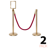 Lot de 2 - Ensemble de poteaux et cordes Flexibarrier - Premium – incl. Porte-affiche A4