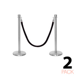 Lot de 2 - Ensemble de poteaux et cordes Flexibarrier - Premium – incl. Porte-affiche A4
