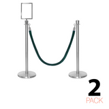 Lot de 2 - Ensemble de poteaux et cordes Flexibarrier - Premium – incl. Porte-affiche A4