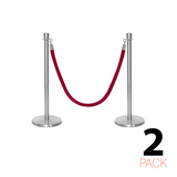 Lot de 2 - Ensemble de poteaux et cordes Flexibarrier - Premium – incl. Porte-affiche A4