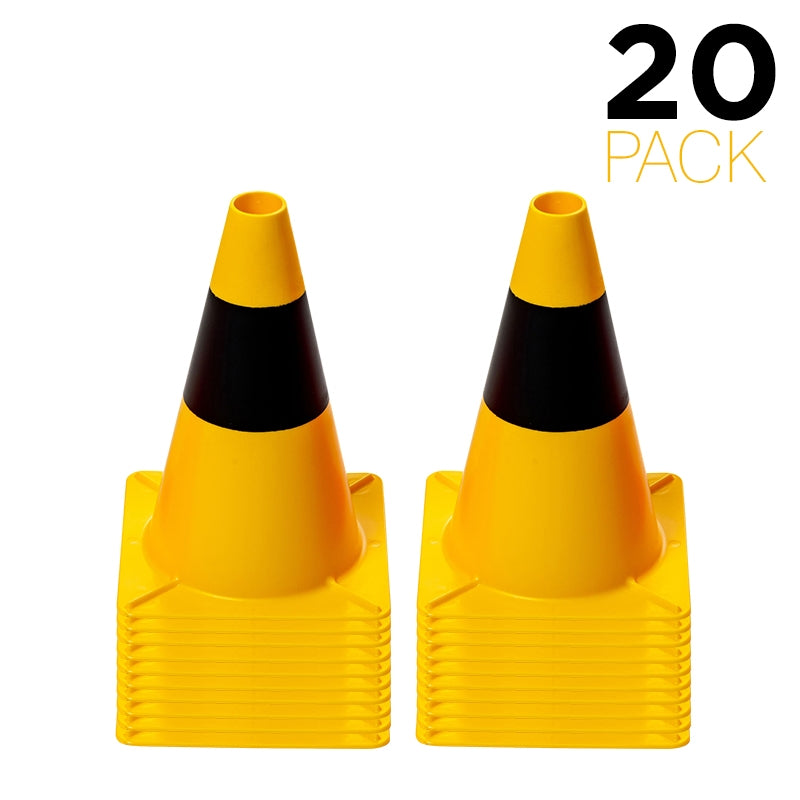 Cône de circulation Flexibarrier 30cm -Kit- 20pcs (Noir/Jaune)