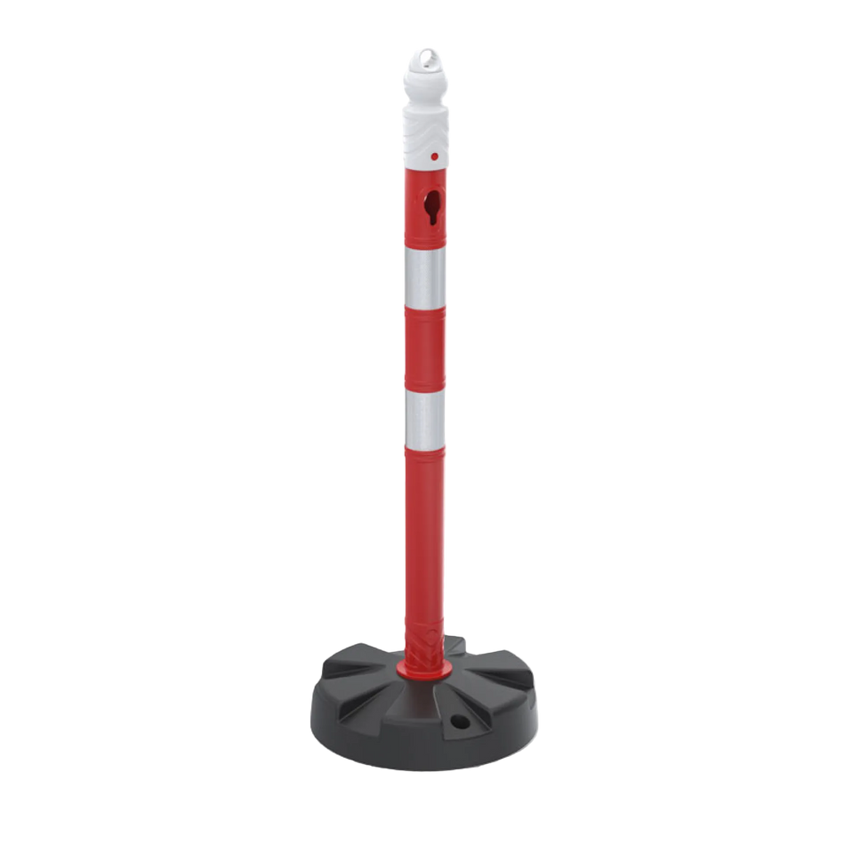 Barrière à poteau et chaîne -MegaMax- 630 mm - Double réfléchissant