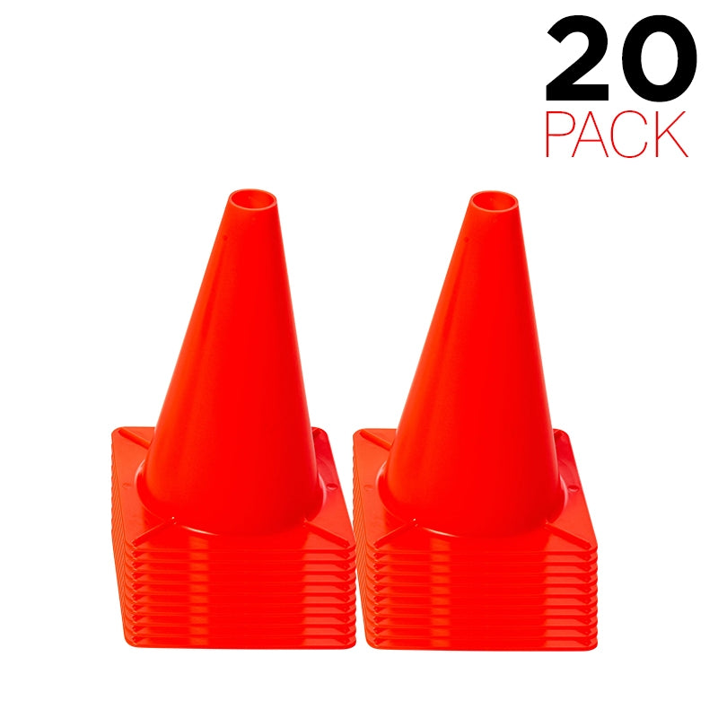 (Paquet de 20) Cône de circulation en plastique Flexibarrier 30cm (Orange fluorescent)