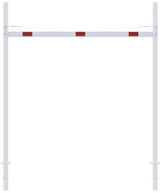 Barrière de restriction de hauteur avec 2 poteaux carrés (largeur 3-9m)