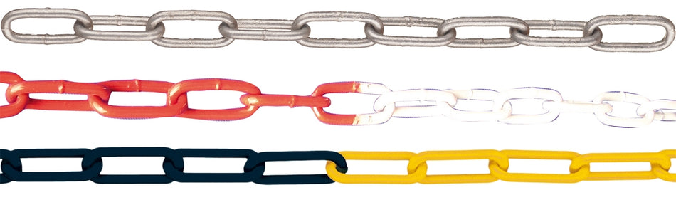 Chaîne de barrière en acier, galvanisée (Ø 6-10 mm, rouleaux de 25 m)