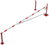 Barrière pivotante avec tube de renfort et corde de traction