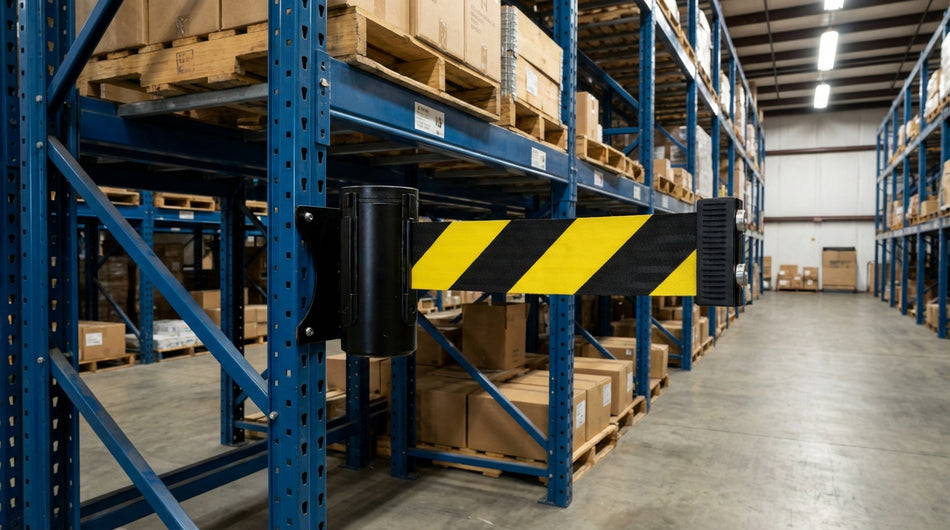 Barrière Murale FlexiBarrier – Économique – Magnétique (sangle de 2,3 à 4,5 m)