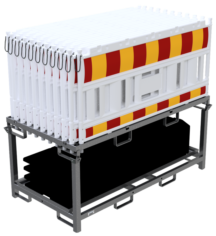 Clôture de Barrière -Euro1 Scandinavia- (40m Complet avec Panneaux, Pieds, et Rack de Transport)