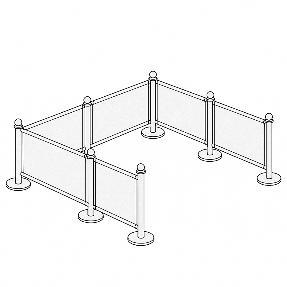 Forfait Barrière de Café Flexibarrier – Installation de 9 Mètres | Bannières imprimées sur mesure