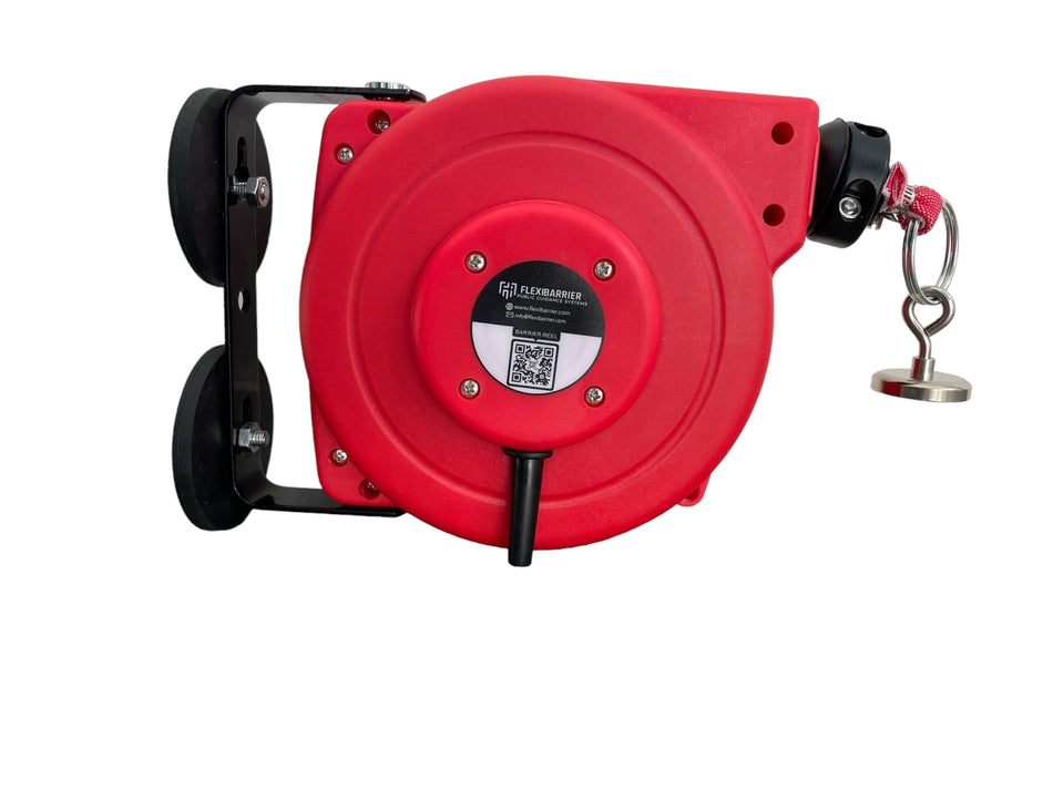 Enrouleur de barrière de sécurité Flexibarrier -Magnétique- Ceinture de barrière robuste (9-18m)