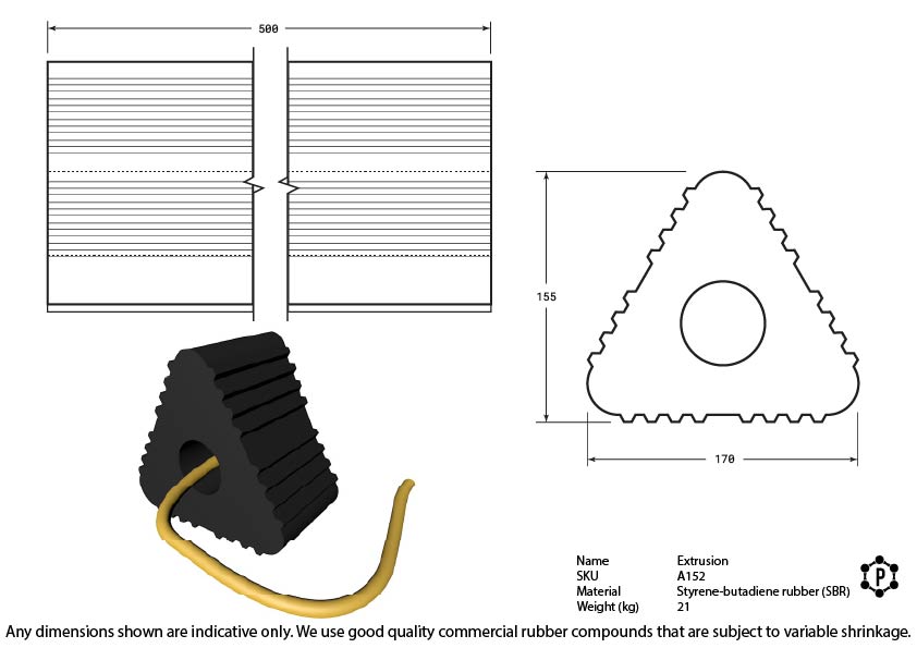 Heavy-duty rubber aircraft wheel chock – view 7