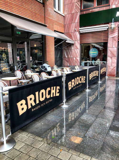 Flexibarrier Barrière de Café – Premium – Bannière Personnalisée de 1,5 mètre
