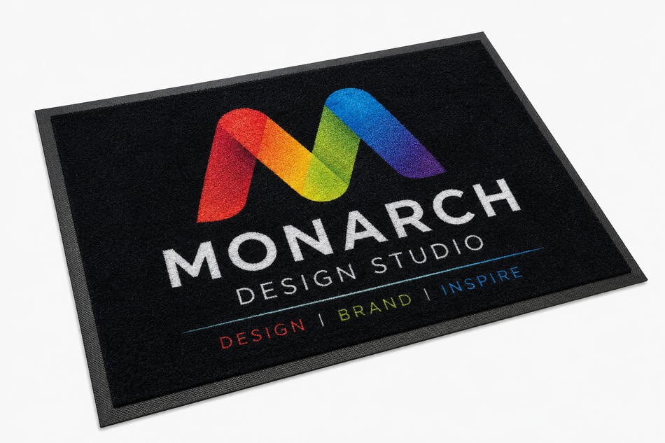 Tapis de sol avec logo en couleur intégrale – impression personnalisée