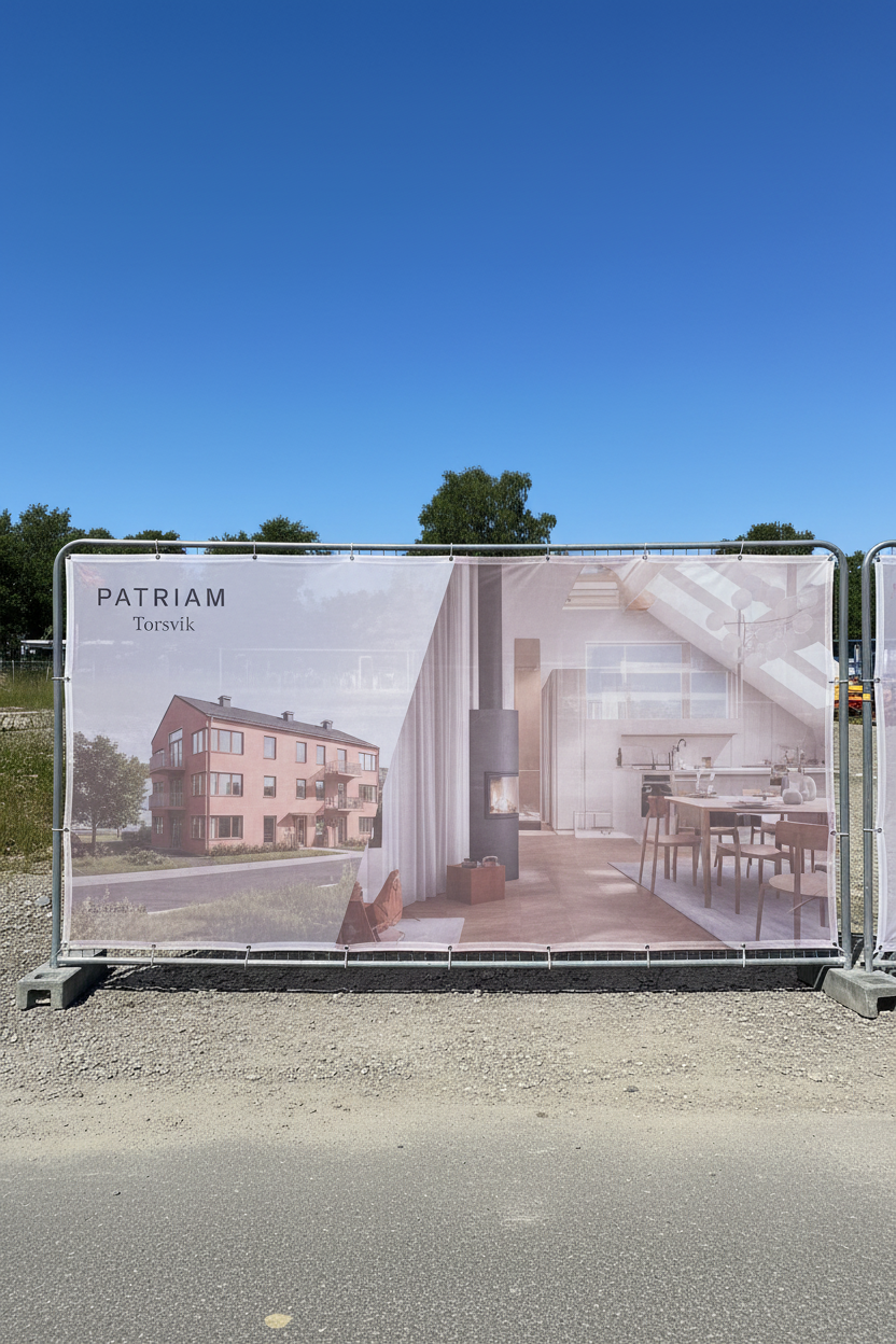 Bannière de Clôture de Construction – PVC Maille – 3,5 × 2,0 m – Impression Personnalisée