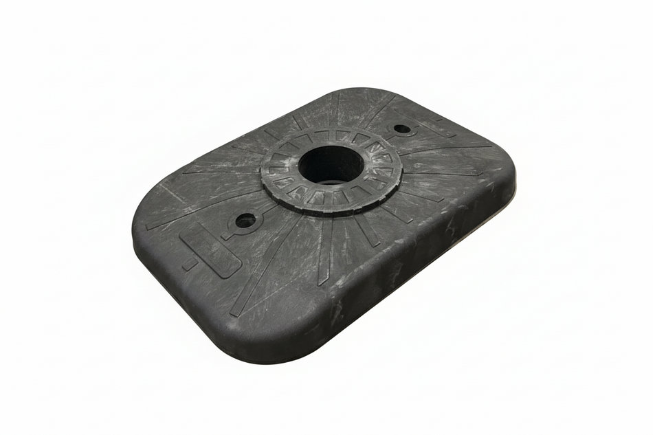 Base rectangulaire pour poteaux de délimitation
