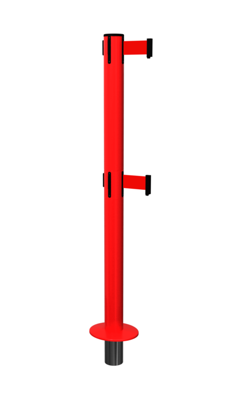 FlexiBarrier Poteau à sangle à double sangle - SafetyPlus amovible - (sangles de 3.4m/4.9m)