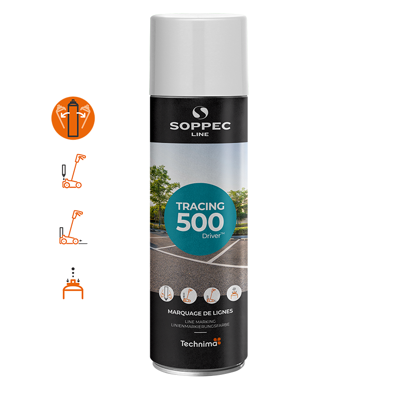 Soppec Tracing 500 Peinture de traçage au sol en aérosol Driver, 500 ml