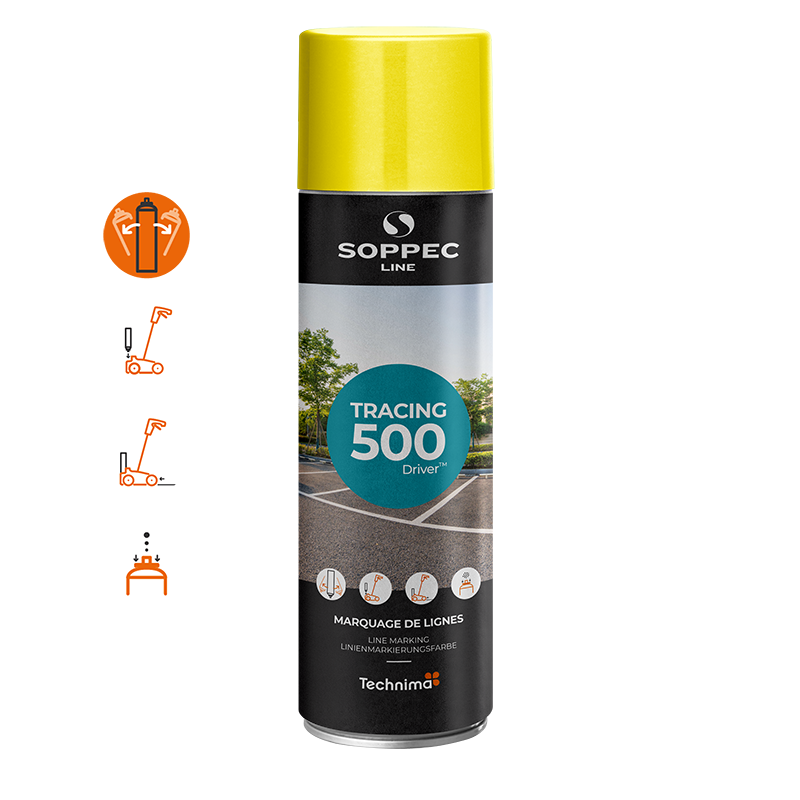 Soppec Tracing 500 Peinture de traçage au sol en aérosol Driver, 500 ml