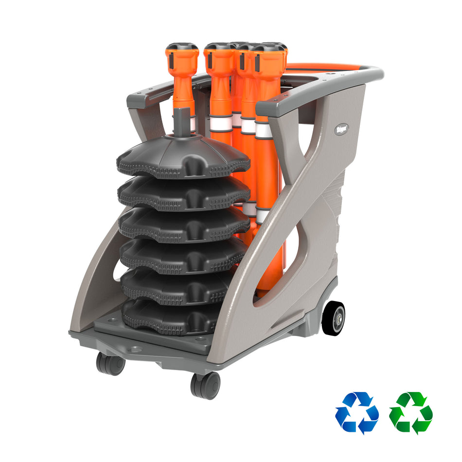 Chariot Unicart Skipper Orange Complet – 6 Unités Skipper & 6 Poteaux/Bases