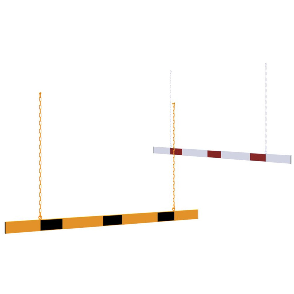 Barrière de Restriction de Hauteur - Panneau en Aluminium Réfléchissant avec Chaînes de Suspension