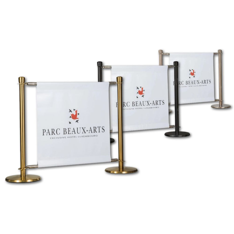 Ensemble de barrières de café Flexibarrier – Premium – 2000mm | Bannière imprimée sur mesure