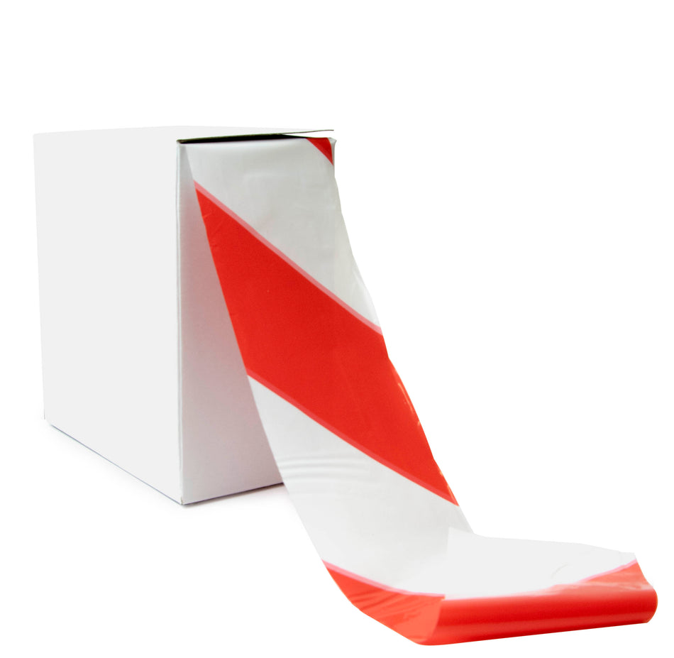 Ruban de Signalisation – Économique – 500m x 75mm (Rouge/Blanc)