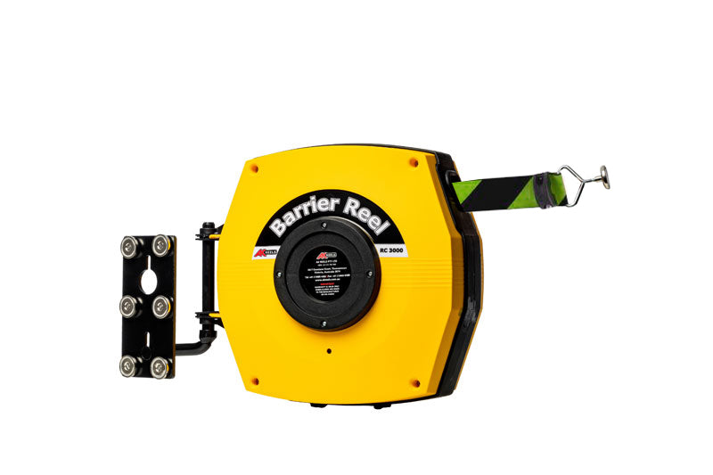 Enrouleur de Barrière de Sécurité Rétractables - Magnétique - Sangle de barrière robuste avec aimants (15-25m)