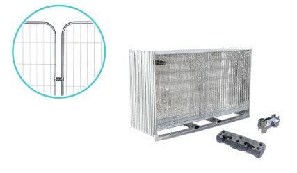 Clôture de chantier Premium avec coins arrondis - Pack complet (105m)