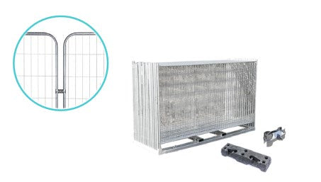 Clôture de chantier Standard avec coins arrondis - Pack complet (105m)