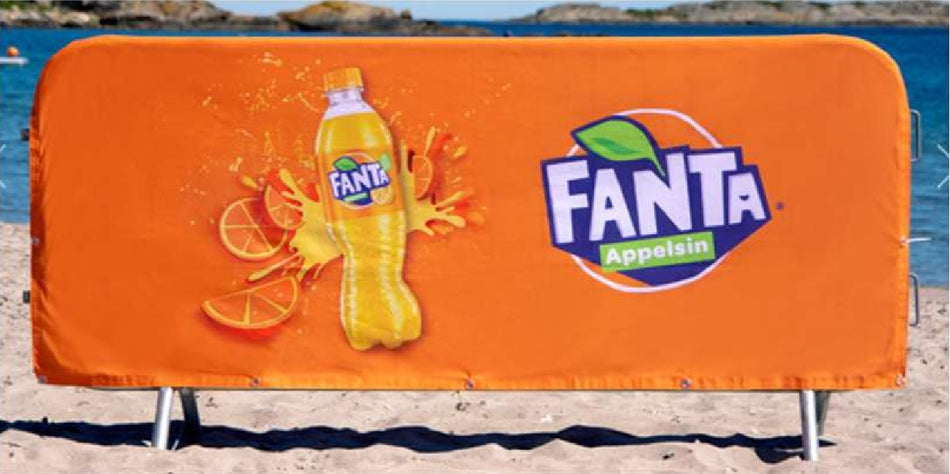 Housse de Barrière de Foule – Textile Premium – Forme Contour – 250 × 80 cm – Impression Personnalisée