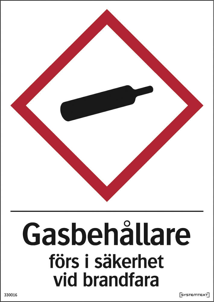 Panneau d'avertissement. Les bouteilles de gaz doivent être mises en sécurité en cas d'incendie