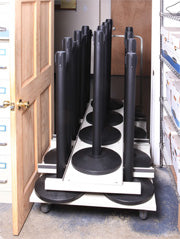 Chariot de rangement vertical à 18 poteaux