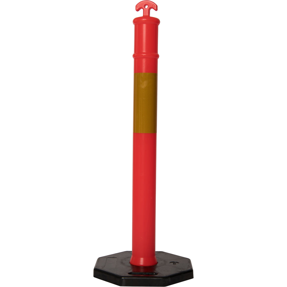 Lot de 10 - Flexibarrier T-Top Bollard Avec Base + 500m Ruban de Barrière