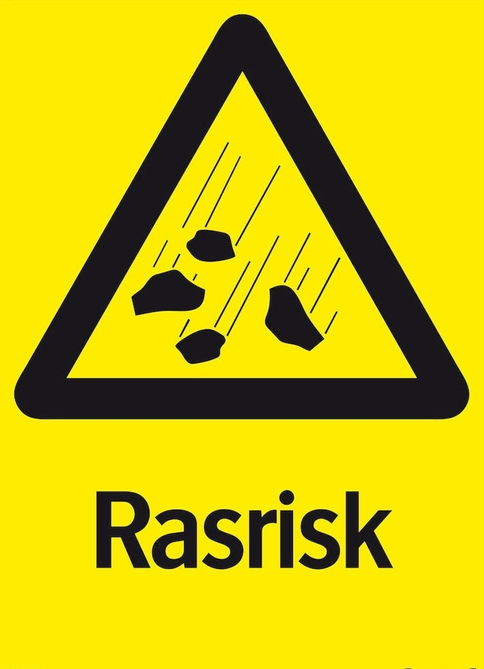 Panneau d'avertissement - Risque d'éboulement