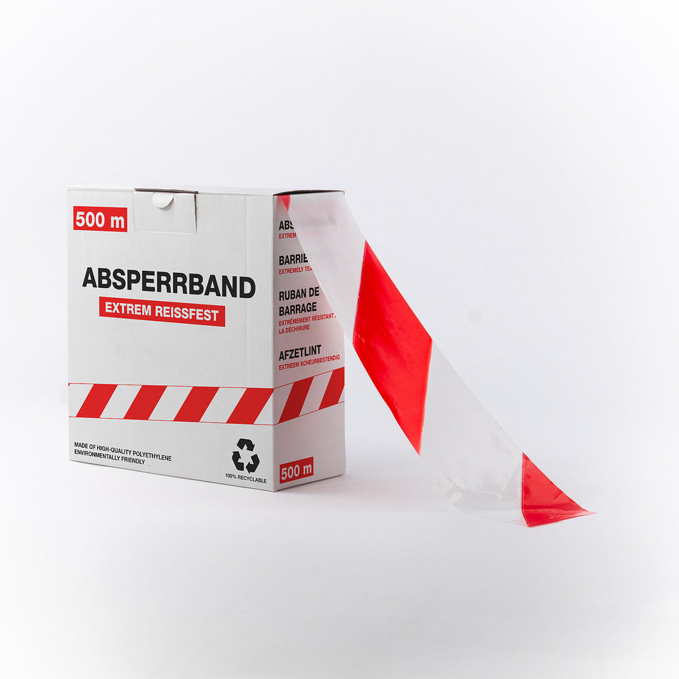 Ruban de signalisation – Extrêmement résistant à la déchirure – 500m x 80mm (Impression recto-verso)