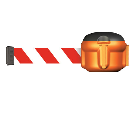 Système de barrière -Skipper Mini- longueur de sangle rétractable 9 m, rouge blanc