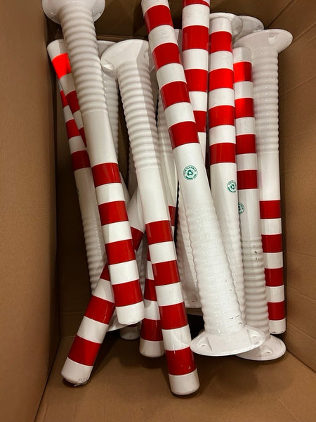 Flexible Traffic Post – Elasto – 1000 mm / White with red reflective stripes (Return)