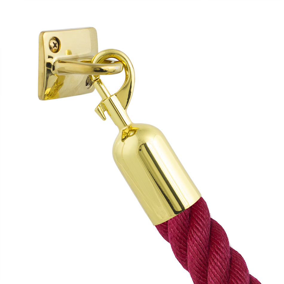 Plaque murale pour cordes de barrière avec extrémité à crochet