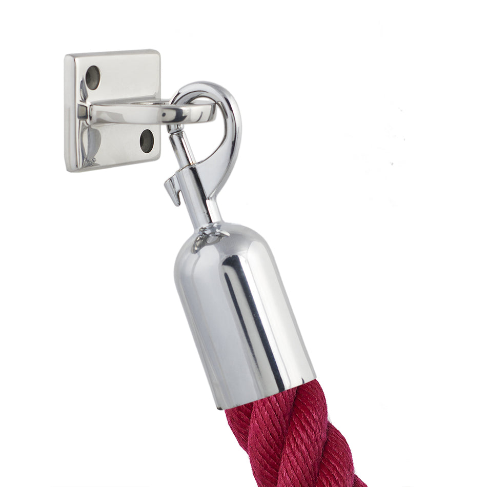 Plaque murale pour cordes de barrière avec extrémité à crochet