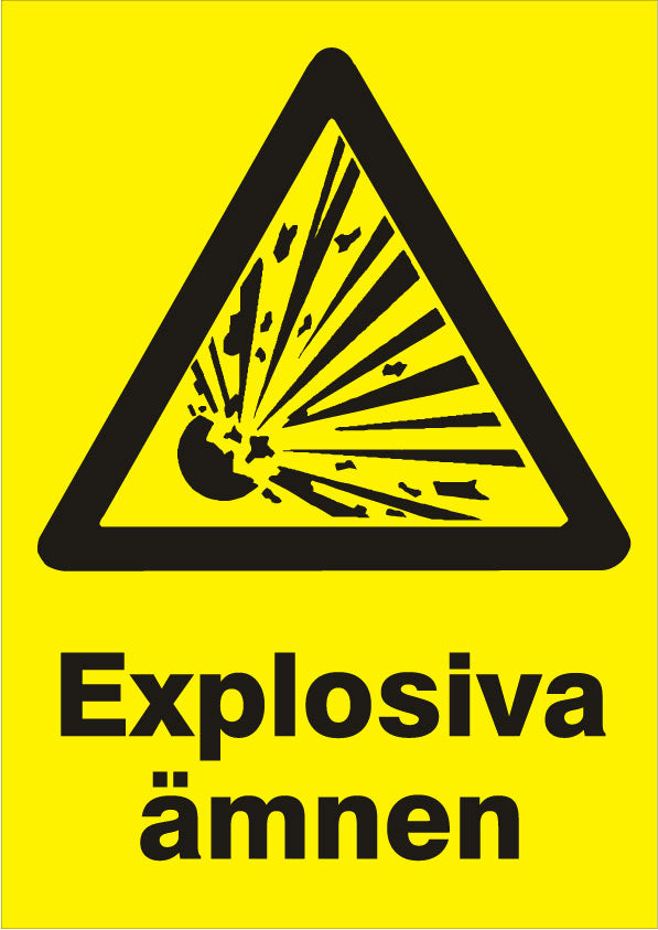 Panneau d'avertissement. Substances explosives