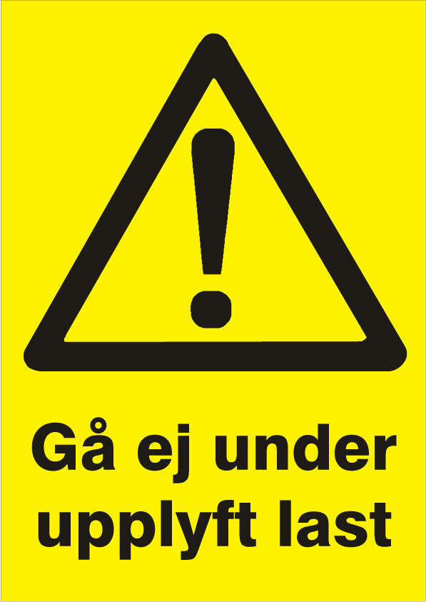 Panneau d'avertissement - Ne passez pas sous une charge levée
